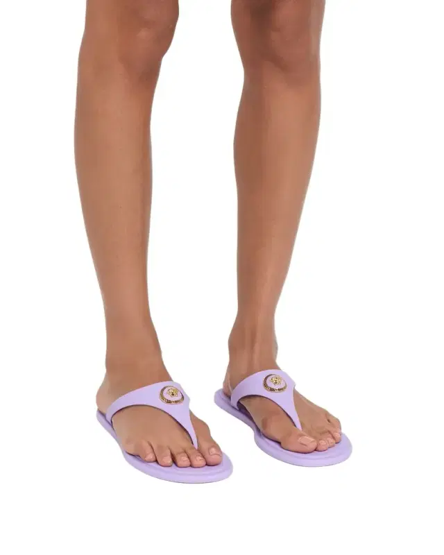 Versace Alia Medusa Rubber Thong Sandals
