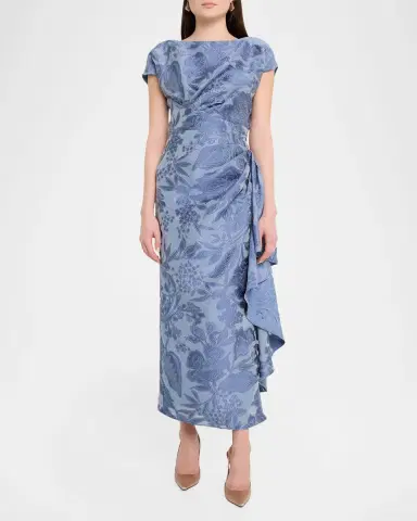 Lela Rose Floral Fil Coupe Florence Dress | Thumbnail 3 Lela Rose Floral Fil Coupe Florence Dress | Thumbnail 3