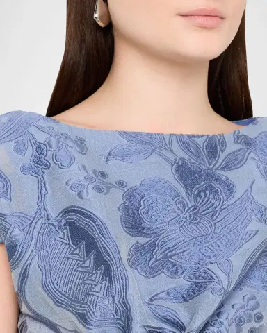Lela Rose Floral Fil Coupe Florence Dress | Thumbnail 4 Lela Rose Floral Fil Coupe Florence Dress | Thumbnail 4