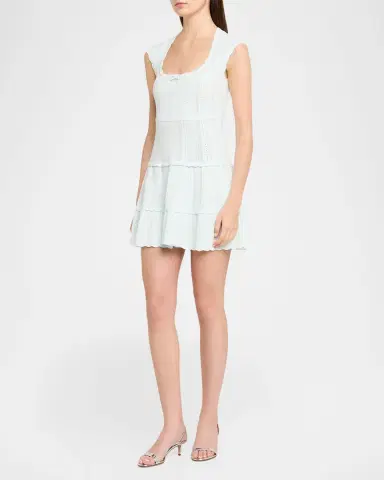 LoveShackFancy Laighton Pointelle Knit Mini Dress | Thumbnail 3