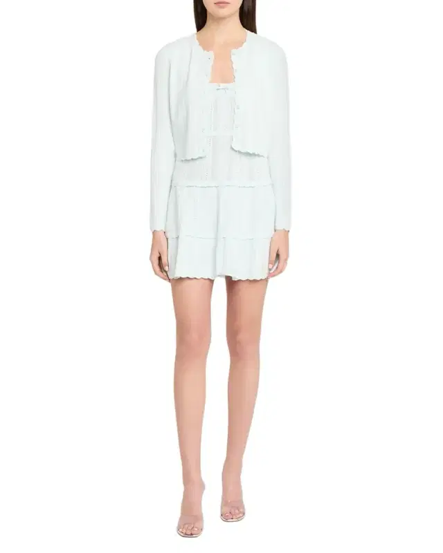 LoveShackFancy Nadiya Pointelle-Knit Cardigan