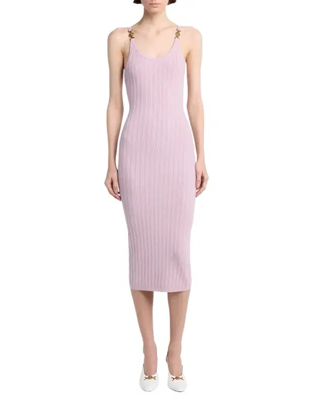 Knit Mesh Midi Dress