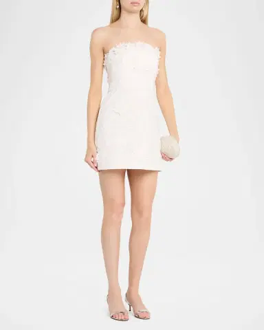 As It May Nerida Strapless Floral Applique Mini Dress | Thumbnail 3 As It May Nerida Strapless Floral Applique Mini Dress | Thumbnail 3