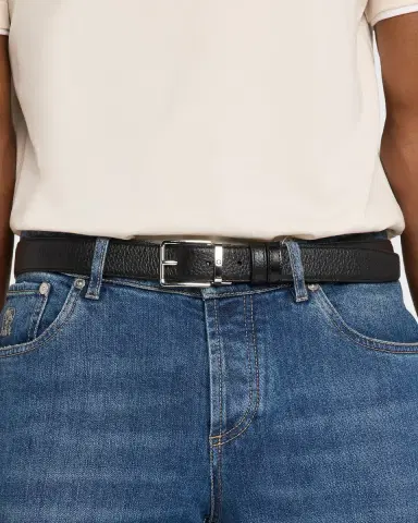 Montblanc Men's Grained Leather Pin-Buckle Belt | Thumbnail 2 Montblanc Men's Grained Leather Pin-Buckle Belt | Thumbnail 2