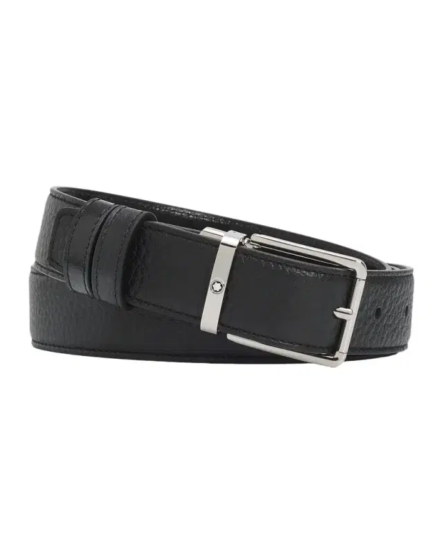 Men 's Grained Leather Pin-Buckle Belt