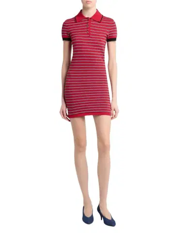 Versace Stripe Knit Mini Polo Dress | Thumbnail 1 Versace Stripe Knit Mini Polo Dress | Thumbnail 1