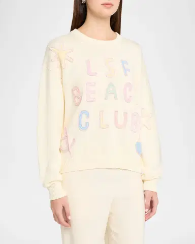 LoveShackFancy Kora Embroidered Cotton Pullover | Thumbnail 3