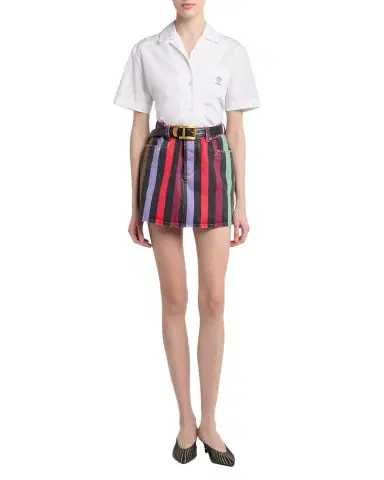 Versace Embroidered Pocket Cropped Poplin Shirt | Thumbnail 1 Versace Embroidered Pocket Cropped Poplin Shirt | Thumbnail 1
