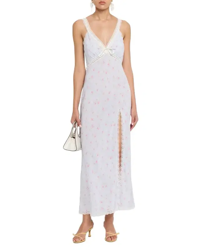 Beverly Lace-Trim Floral Maxi Dress