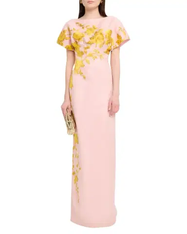 Lela Rose Rose Fil Coupe Empire-Waist Column Gown | Thumbnail 1 Lela Rose Rose Fil Coupe Empire-Waist Column Gown | Thumbnail 1