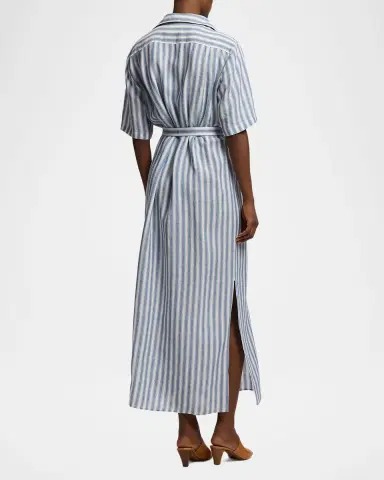 Ralph Lauren Collection Carol Striped Linen Day Dress | Thumbnail 2 Ralph Lauren Collection Carol Striped Linen Day Dress | Thumbnail 2