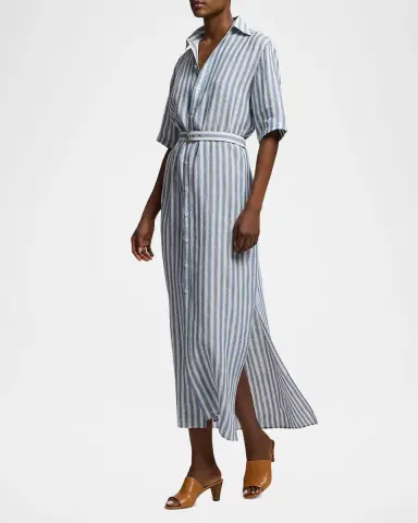 Ralph Lauren Collection Carol Striped Linen Day Dress | Thumbnail 5 Ralph Lauren Collection Carol Striped Linen Day Dress | Thumbnail 5