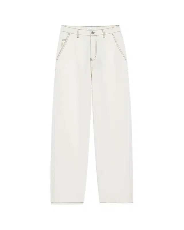 Ami Paris Men 's Cotton Contrast-Stitched Wide-Leg Trousers