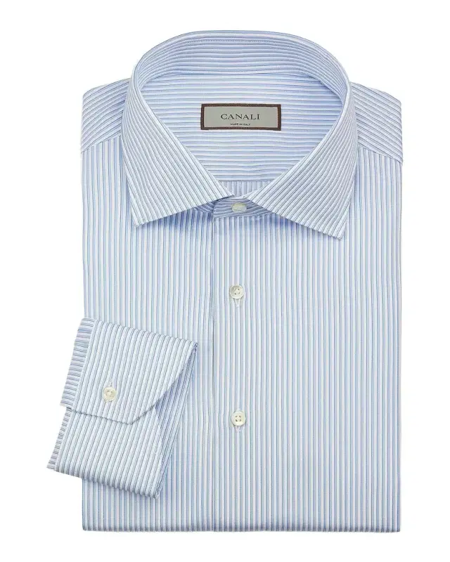 Men 's Cotton Multi-Stripe Dress Shirt