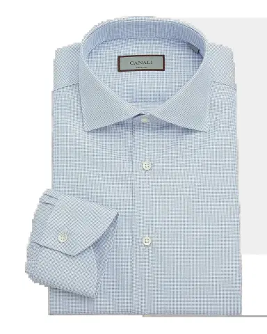 Canali Men's Cotton Micro-Check Dress Shirt | Thumbnail 2 Canali Men's Cotton Micro-Check Dress Shirt | Thumbnail 2