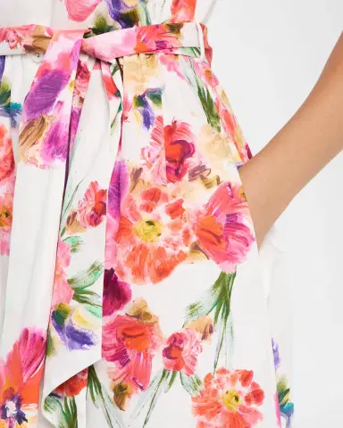 Saloni Vivienne Printed Short-Sleeve Shirtdress | Thumbnail 4 Saloni Vivienne Printed Short-Sleeve Shirtdress | Thumbnail 4