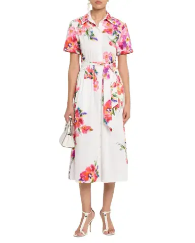 Saloni Vivienne Printed Short-Sleeve Shirtdress | Thumbnail 1 Saloni Vivienne Printed Short-Sleeve Shirtdress | Thumbnail 1
