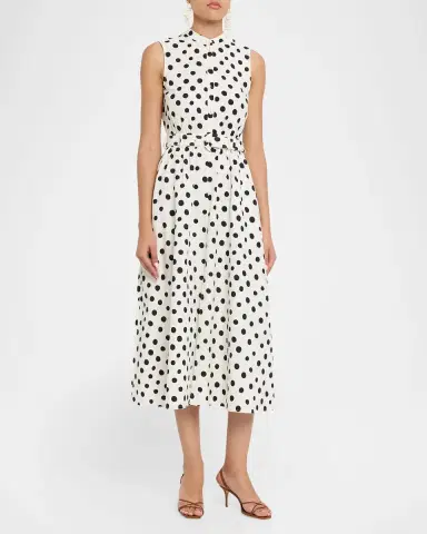 Saloni Jill Polka-Dot Midi Dress | Thumbnail 3 Saloni Jill Polka-Dot Midi Dress | Thumbnail 3