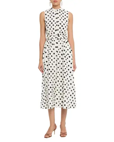 Saloni Jill Polka-Dot Midi Dress | Thumbnail 1 Saloni Jill Polka-Dot Midi Dress | Thumbnail 1