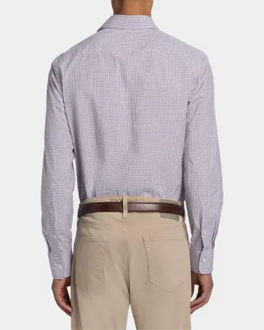 Canali Men's Cotton Mini-Check Classic Fit Sport Shirt | Thumbnail 2