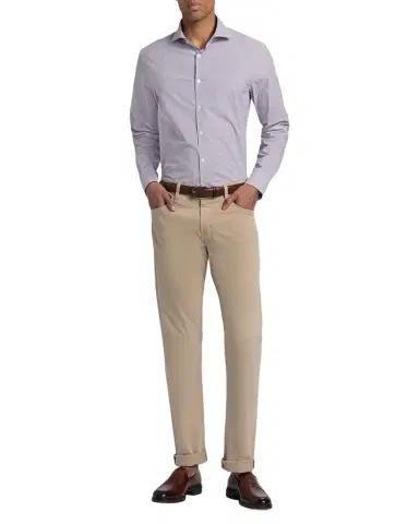 Canali Men's Cotton Mini-Check Classic Fit Sport Shirt | Thumbnail 1