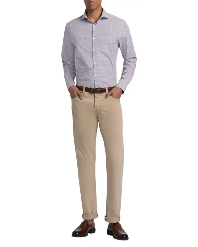 Canali Men 's Cotton Mini-Check Classic Fit Sport Shirt