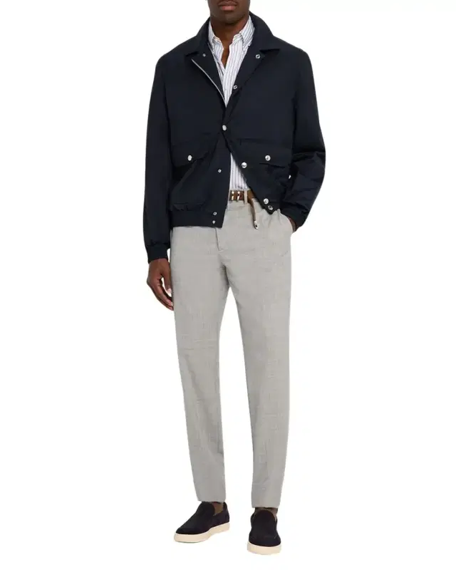 Men's Bonded Silk and Virgin Wool Shirt Jacket