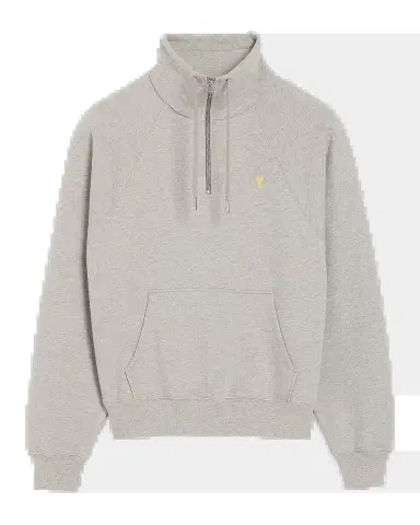 AMI PARIS en's Micro-Ami de Coeur Funnel Neck Half-Zip Hoodie | Thumbnail 2 AMI PARIS en's Micro-Ami de Coeur Funnel Neck Half-Zip Hoodie | Thumbnail 2