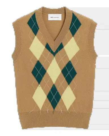AMI PARIS Men's Wool Intarsia Knit Argyle Vest | Thumbnail 2