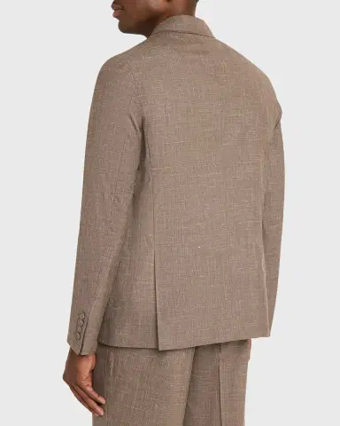 OFFICINE GÉNÉRALE Men's Light Brown Wool Leon Double-Breasted Sport Coat | Thumbnail 2