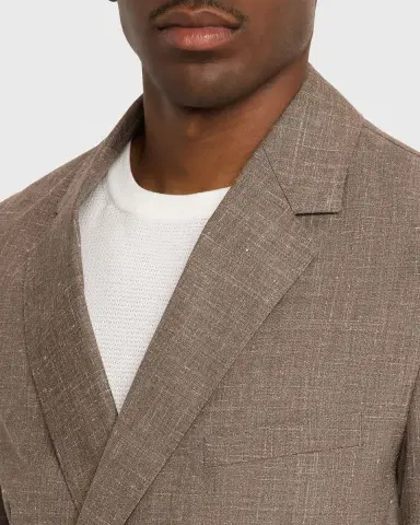 OFFICINE GÉNÉRALE Men's Light Brown Wool Leon Double-Breasted Sport Coat | Thumbnail 4