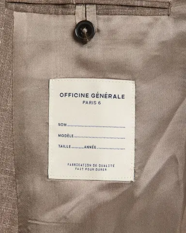 OFFICINE GÉNÉRALE Men's Light Brown Wool Leon Double-Breasted Sport Coat | Thumbnail 5