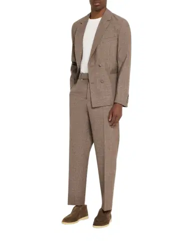 OFFICINE GÉNÉRALE Men's Light Brown Wool Leon Double-Breasted Sport Coat | Thumbnail 1