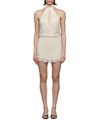 Et Ochs Elise Cutout Embroidered Halter Mini Dress | Thumbnail 1 Et Ochs Elise Cutout Embroidered Halter Mini Dress | Thumbnail 1