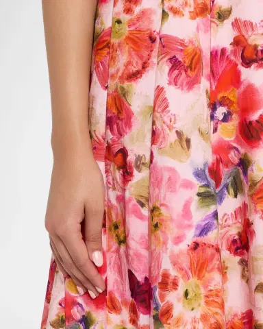 Saloni Sabrina Floral A-Line Midi Dress | Thumbnail 4