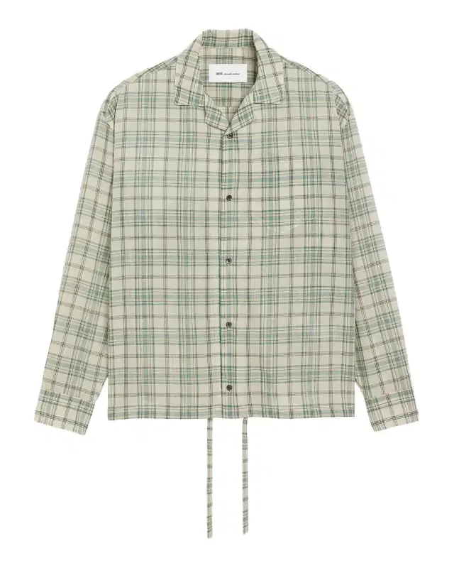 Ami Paris Men 's Boxy-Fit Plaid Button-Down Shirt