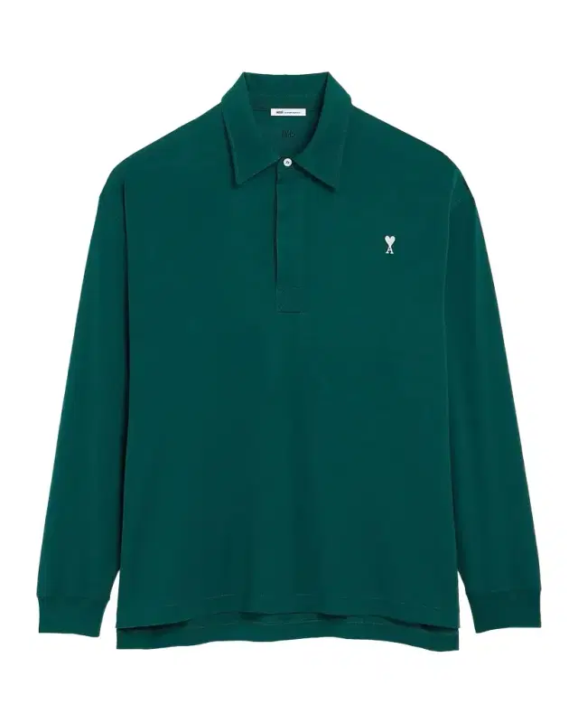 Men 's Cotton Ami de Coeur Long-Sleeve Polo Shirt
