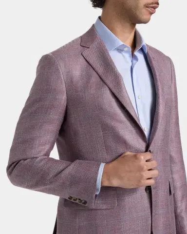 Canali Men's Wool Windowpane Plaid Single-Breasted Sport Coat | Thumbnail 4 Canali Men's Wool Windowpane Plaid Single-Breasted Sport Coat | Thumbnail 4