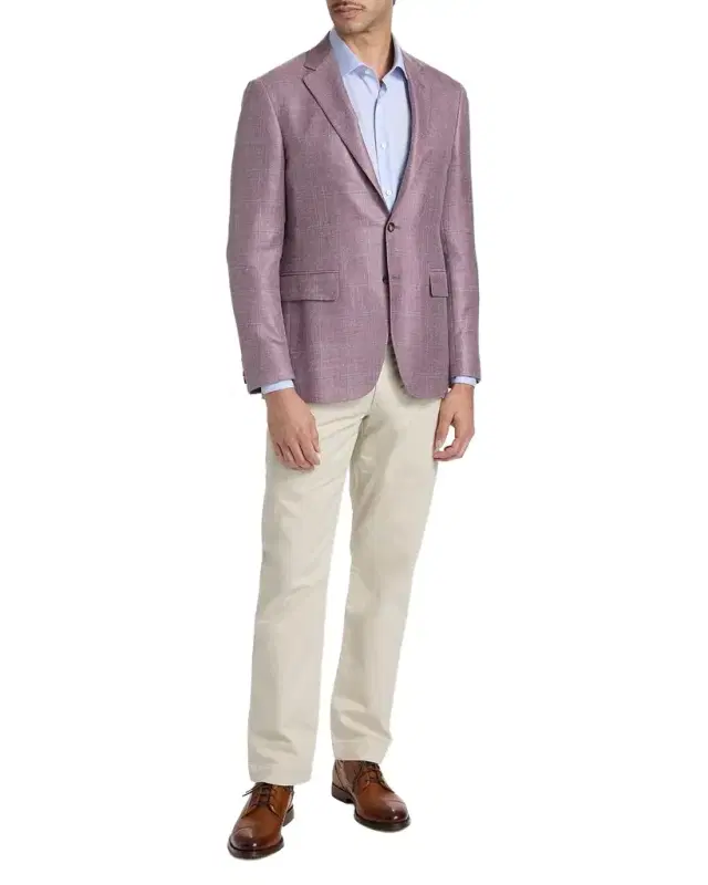 Canali Men 's Wool Windowpane Plaid Single-Breasted Sport Coat