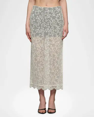 Et Ochs Willis Embroidered Net Midi Skirt | Thumbnail 4 Et Ochs Willis Embroidered Net Midi Skirt | Thumbnail 4