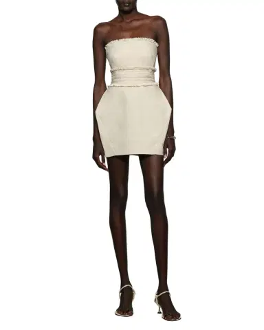 Et Ochs Elettra Strapless Fringe-Trim Mini Dress | Thumbnail 1 Et Ochs Elettra Strapless Fringe-Trim Mini Dress | Thumbnail 1