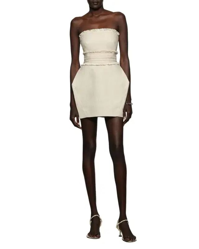 Et Ochs Elettra Strapless Fringe-Trim Mini Dress