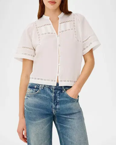Rails Alanis Lace-Inset Poplin Shirt | Thumbnail 3