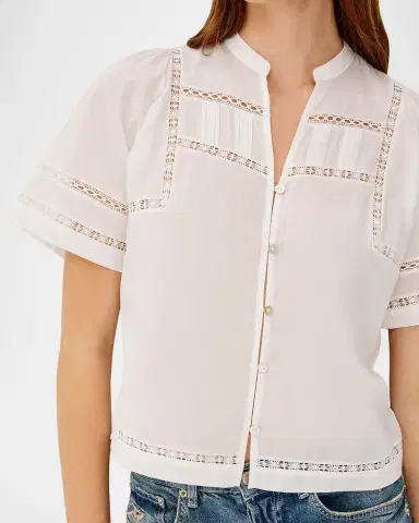 Rails Alanis Lace-Inset Poplin Shirt | Thumbnail 4