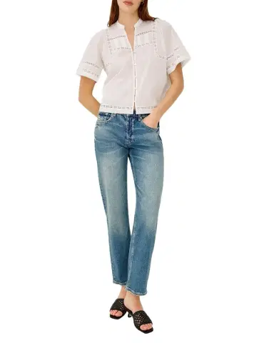 Rails Alanis Lace-Inset Poplin Shirt | Thumbnail 1