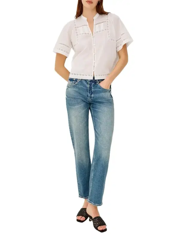 Alanis Lace-Inset Poplin Shirt