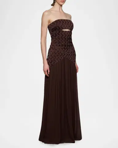 Et Ochs Amara Cutout Smocked Strapless Gown | Thumbnail 3