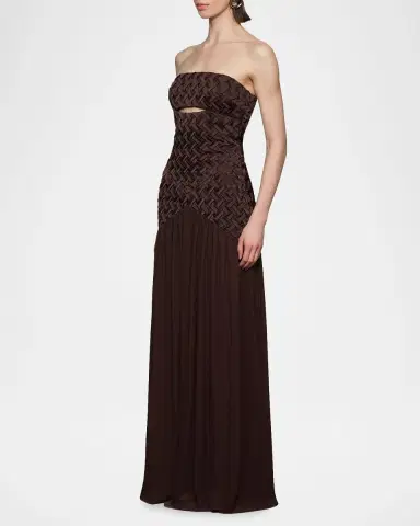 Et Ochs Amara Cutout Smocked Strapless Gown | Thumbnail 5
