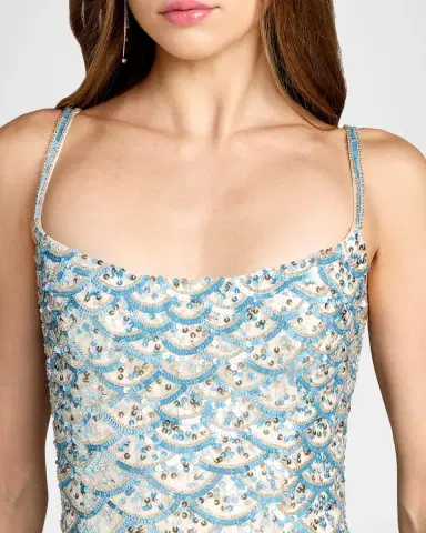 Mac Duggal Sequined Fringe Sleeveless Dress | Thumbnail 4 Mac Duggal Sequined Fringe Sleeveless Dress | Thumbnail 4