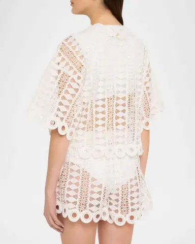 Ramy Brook Dottie Embroidered Tie-Front Top | Thumbnail 2